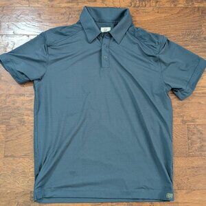 FIELD & STREAM Navy Blue Snap Front Polo Shirt Top Sz L